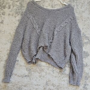 SHEIN Off-the-Shoulder Gray Sweater